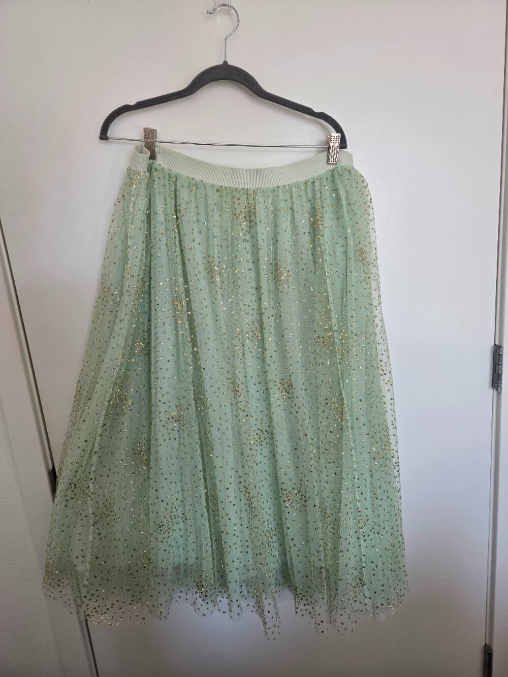 Anthropologie XL Seafoam Green Sparkle skirt